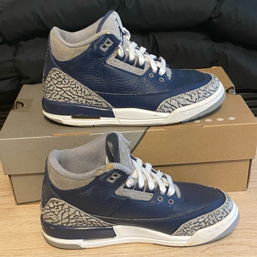 Nike Air Jordan 3 Retro Georgetown Blue- 4.5 Y- 6 W - Picture 5 of 14